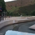 Amazing mountain bike jump over water (Andrei Burton)