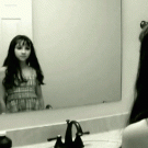 Freaky girl in mirror