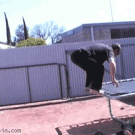 Backflip off a trampoline fail