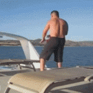 Jumping off boat fail