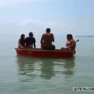 Jumping out of boat fail