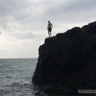 Cliff diving fail