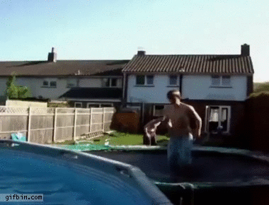 Trampoline Swimming Pool Jump | Best Funny Gifs Updated Daily
