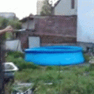 Rooftop pool jump