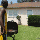 Jump over barbeque fail