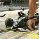 Michael Andretti pit stop incident