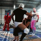 Dancing wrestler crashes woman