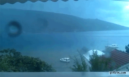 Lightning Hits Ocean | Best Funny Gifs Updated Daily