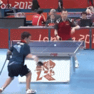 Amazing Paralympics ping-pong shot