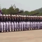 Thailand marines domino at military parade