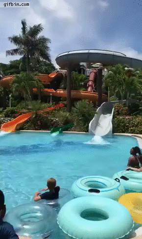 Cool water slide landing