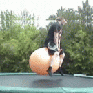 Inflatable ball trampoline jump fail