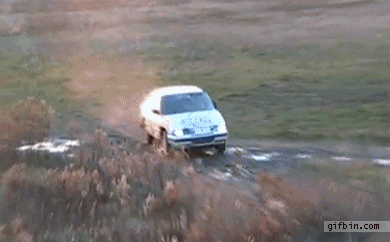 Car Jumps Over Big Screen TV | Best Funny Gifs Updated Daily