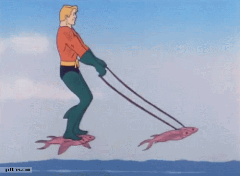 Aquaman Flying On Fish  Best Funny Gifs Updated Daily