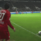 Bayer Leverkusen goal through net