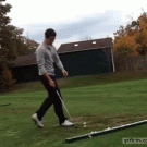 Balancing ball golf trick shot