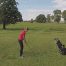 Golf player takes it out on drone
