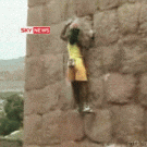 Acrobatic wall climb