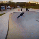 Drone camera hits skater