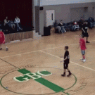 Fat kid makes amazing basketball shot