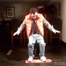 Marty McFly on hoverboard costume