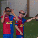 Playing virtual reality football