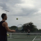 Tennis juggling serve