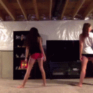 Girls' practice dance routine
