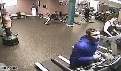 Guy Removes Shirt While Riding Treadmill | Best Funny Gifs Updated Daily