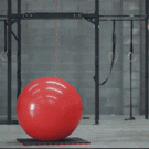 Bike flip trick on a exercise ball